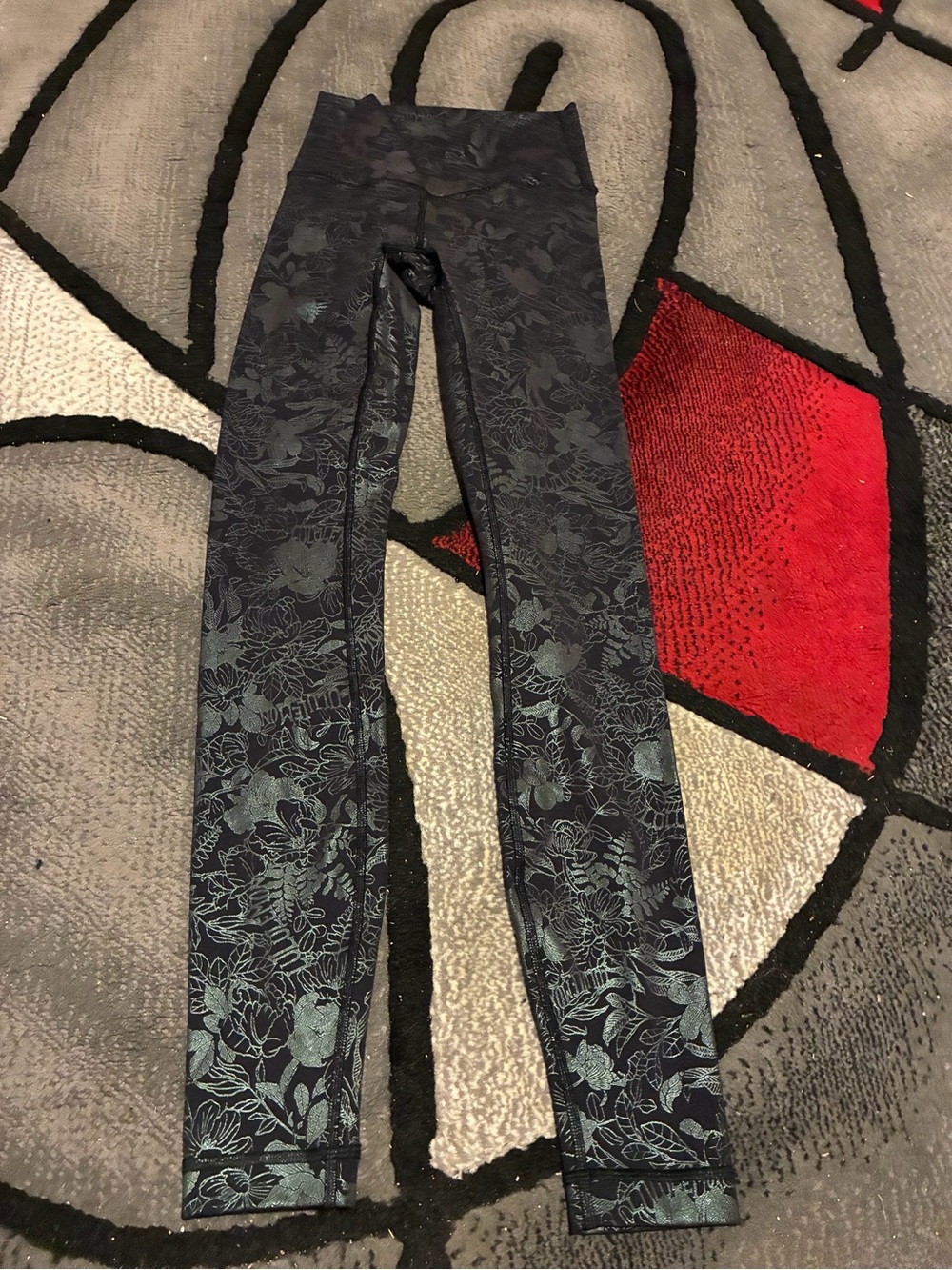 lululemon athletica Black Navy Floral High-Rise Leggings